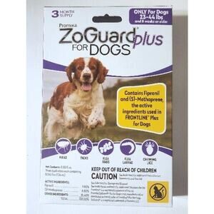 ZoGuard Plus Flea & Tick Drops for Medium Dogs 23-44 lbs 3 MO Supply